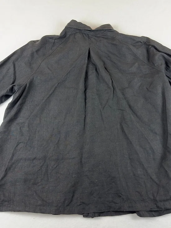 J. Jill Women's Black Button Front Lagenlook Linen Jacket Size XL - Picture 7 of 9